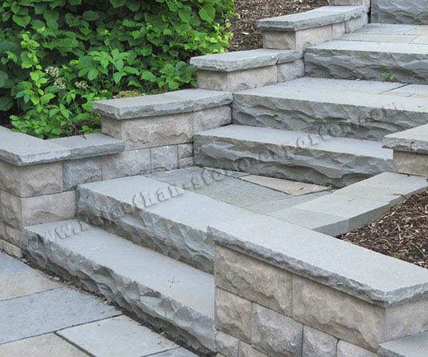 Grey Sandstone Block Steps