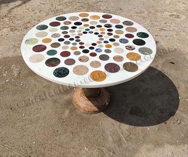 Marble Inlay Semi Precious Stone Table Top