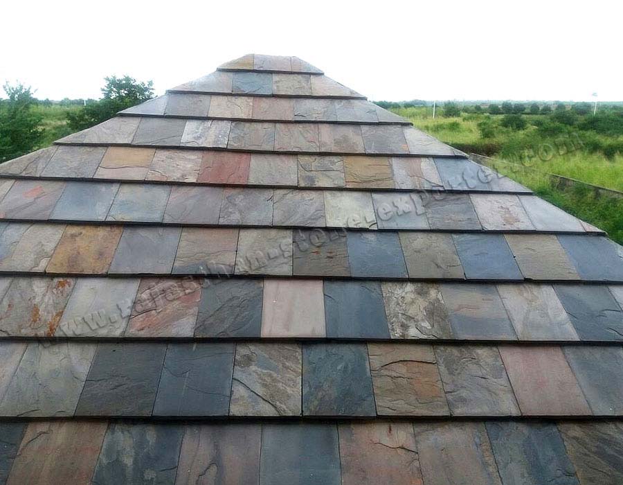 Multi Color Slate Field Tiles from India